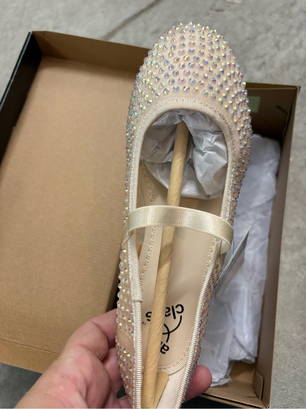 Art Class Beige Rhinestone Ballet Flat - Picture 5 of 6
